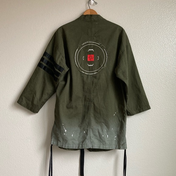 Enshadower Military Punk Distressed Paint Splatter Techwear Jacket sz L-XXL? - Picture 8 of 13